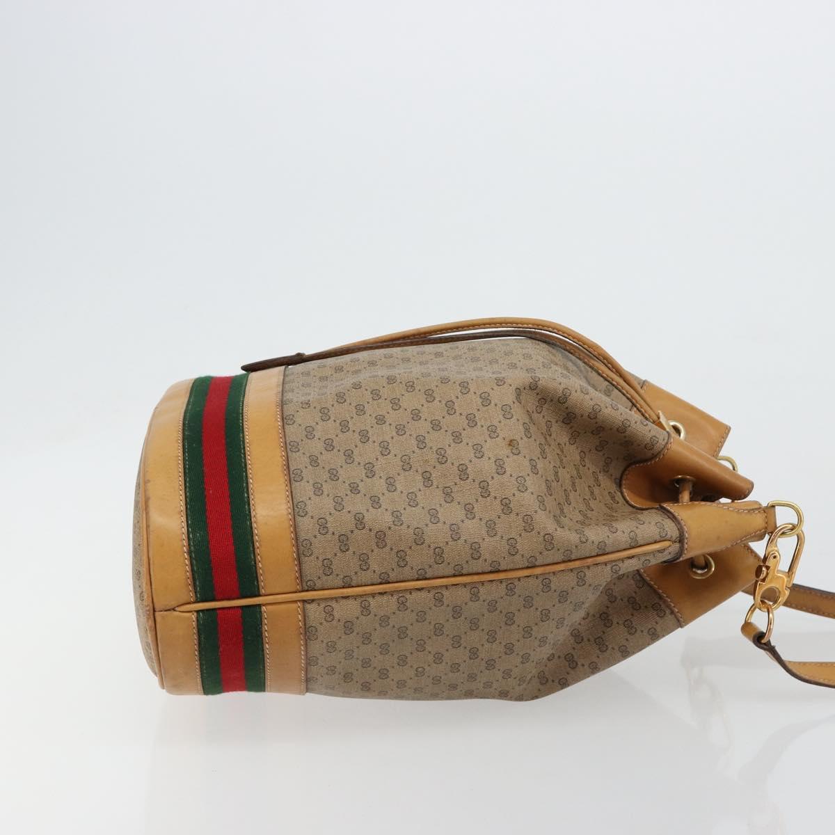 GUCCI Micro GG Supreme Web Sherry Line Bag PVC Beige 001 115 4793 Auth 182369