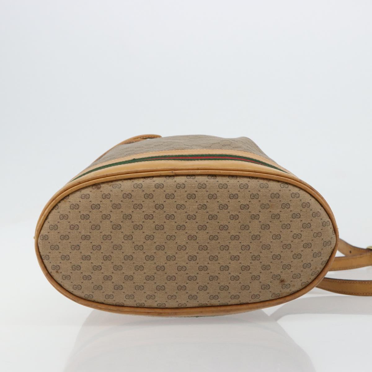 GUCCI Micro GG Supreme Web Sherry Line Bag PVC Beige 001 115 4793 Auth 182369