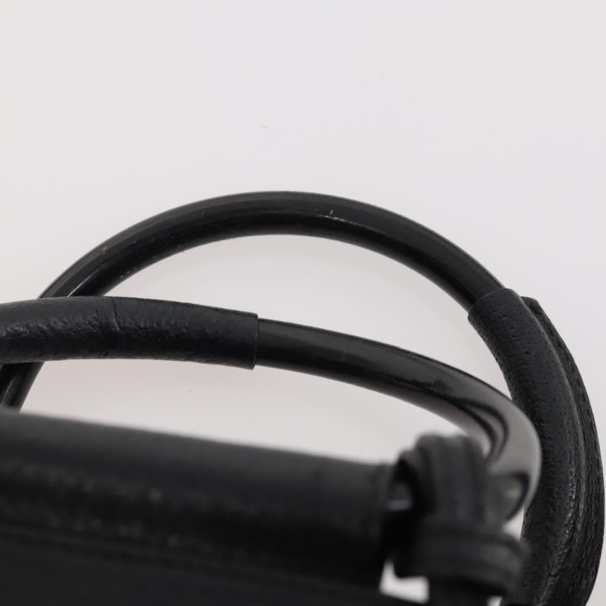 GUCCI Hand Bag Leather 2way Black Silver 000 2058 0307 5 Auth 182370