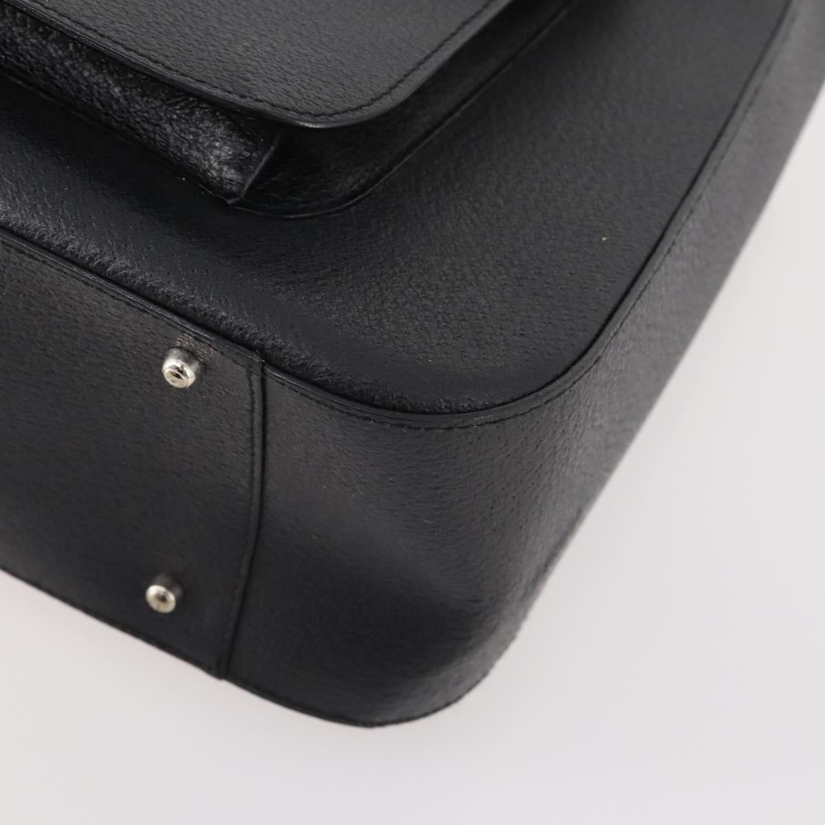 GUCCI Hand Bag Leather 2way Black Silver 000 2058 0307 5 Auth 182370