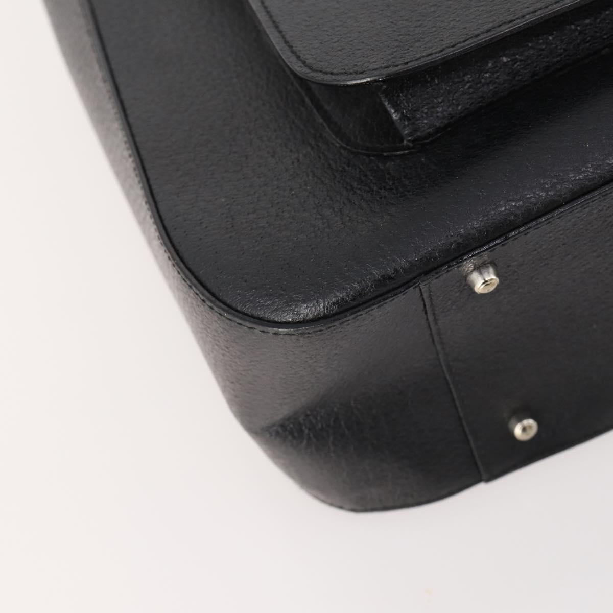 GUCCI Hand Bag Leather 2way Black Silver 000 2058 0307 5 Auth 182370