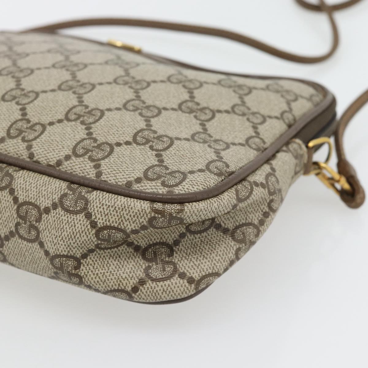 GUCCI GG Supreme Shoulder Bag PVC Beige Gold 97 02 068 Auth 182376