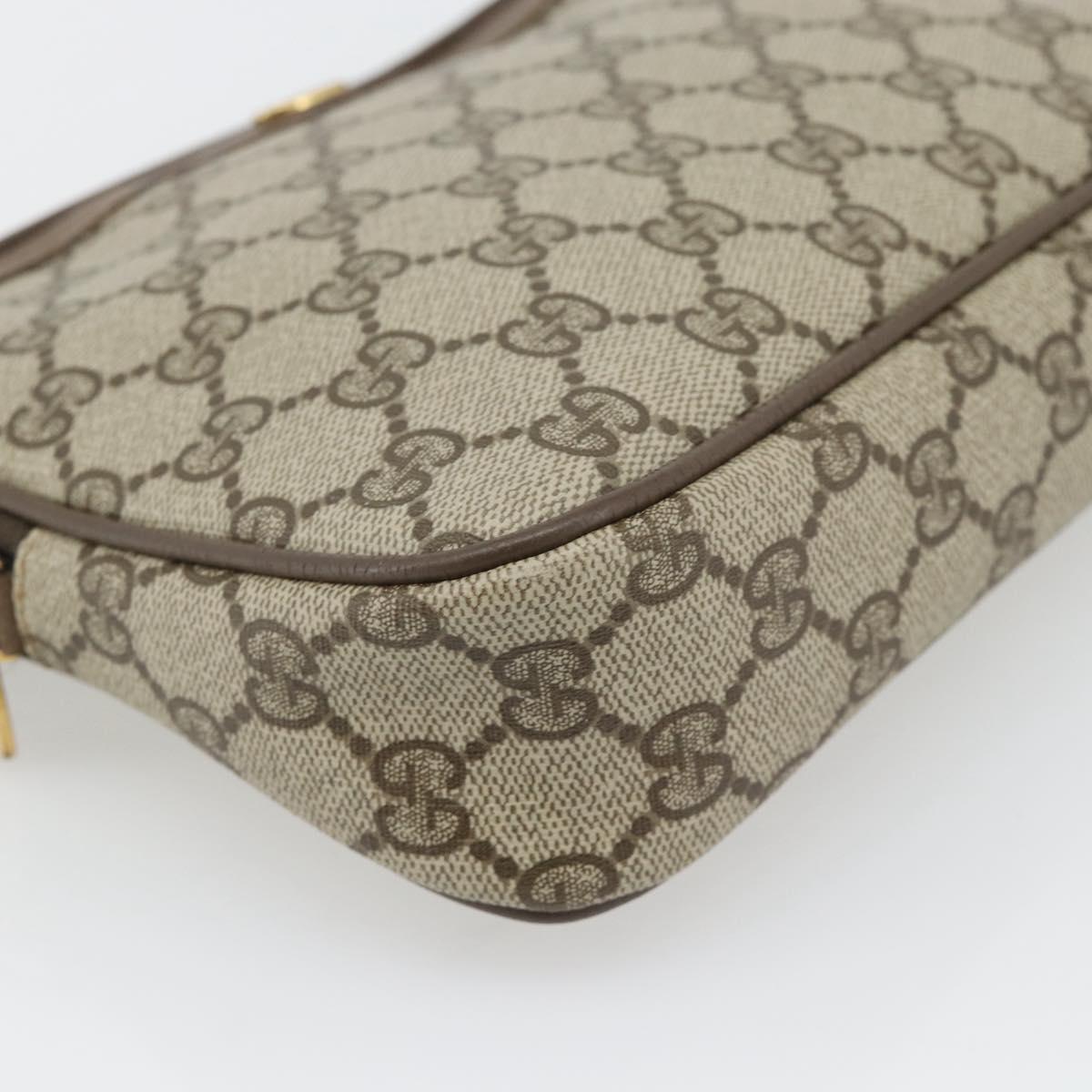 GUCCI GG Supreme Shoulder Bag PVC Beige Gold 97 02 068 Auth 182376