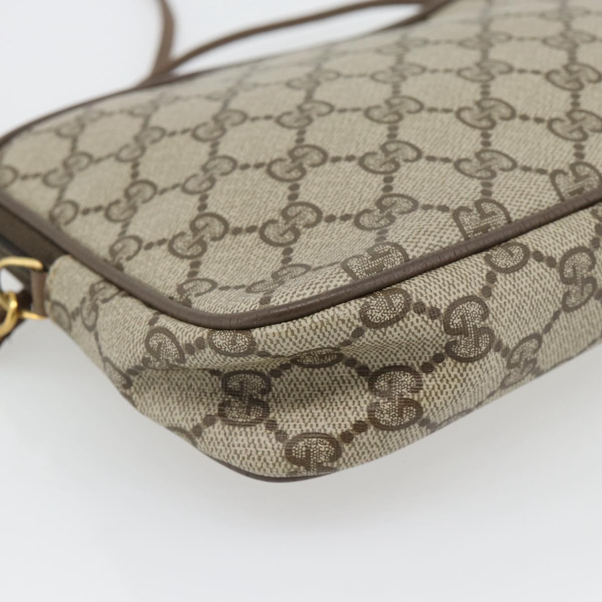 GUCCI GG Supreme Shoulder Bag PVC Beige Gold 97 02 068 Auth 182376