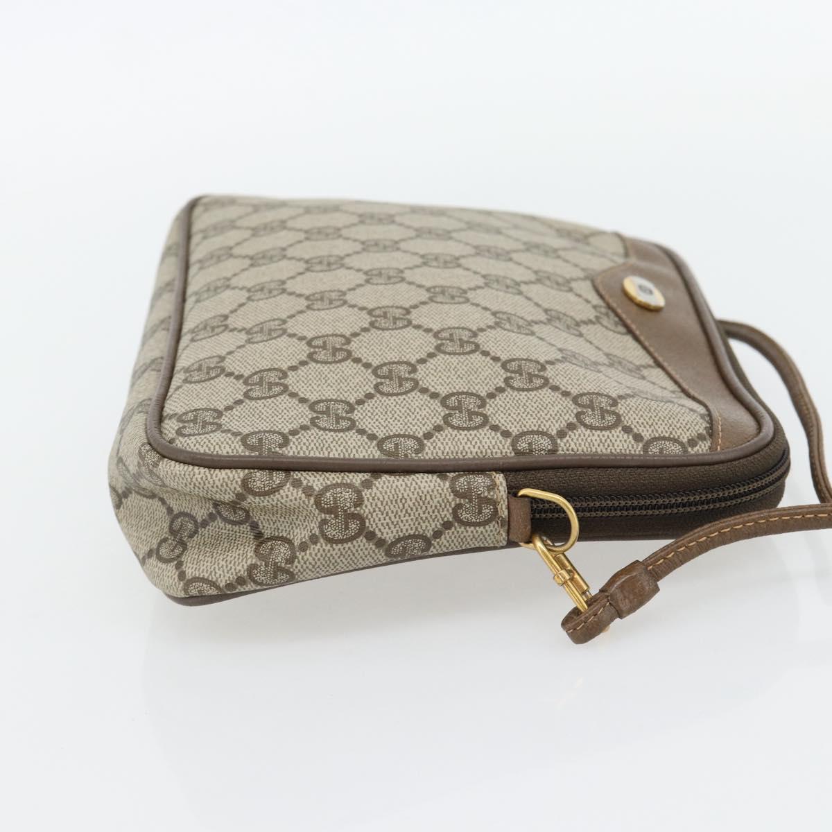 GUCCI GG Supreme Shoulder Bag PVC Beige Gold 97 02 068 Auth 182376