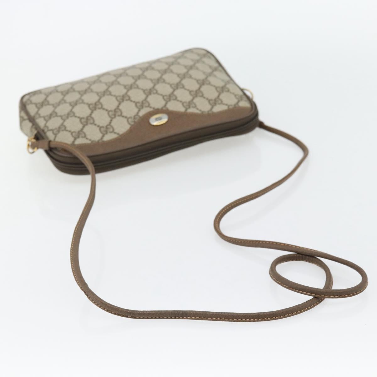 GUCCI GG Supreme Shoulder Bag PVC Beige Gold 97 02 068 Auth 182376