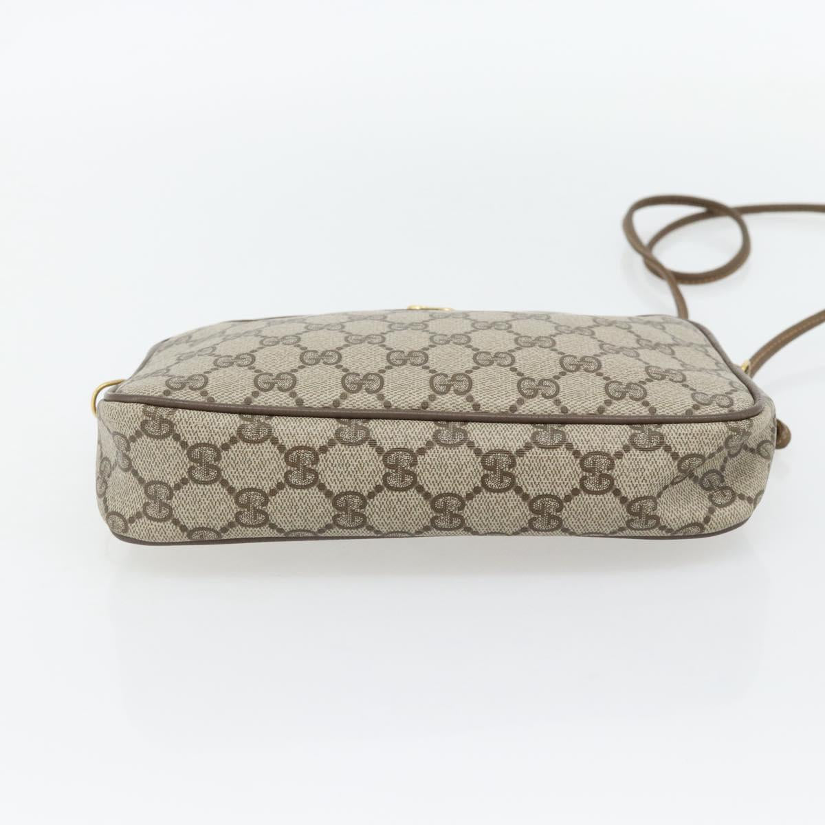 GUCCI GG Supreme Shoulder Bag PVC Beige Gold 97 02 068 Auth 182376
