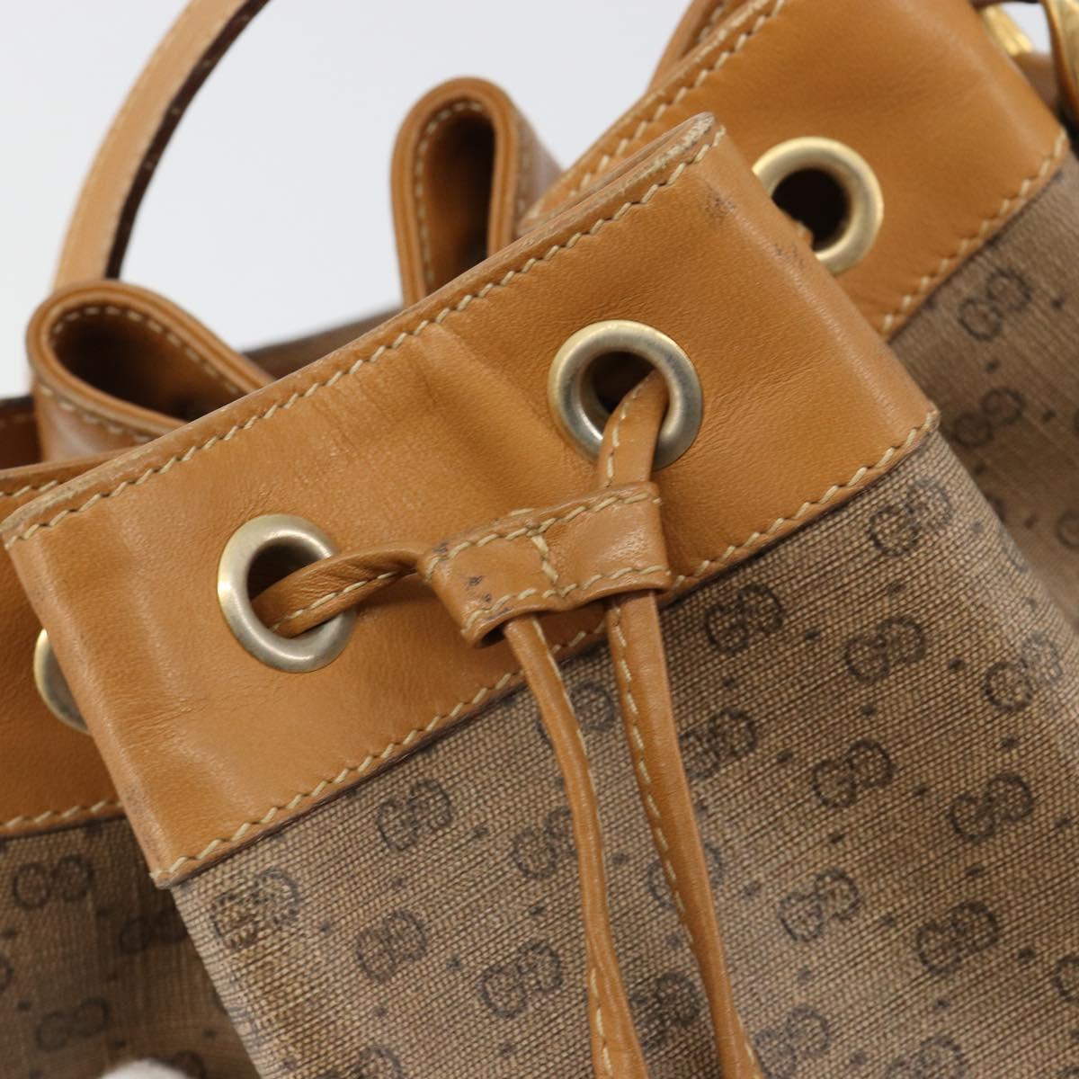 GUCCI Micro GG Supreme Shoulder Bag PVC Beige Gold 001 904 0791 Auth 182379