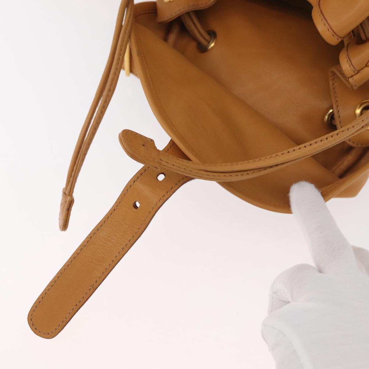 GUCCI Backpack Leather Beige Gold 003 58 0008 Auth 182383
