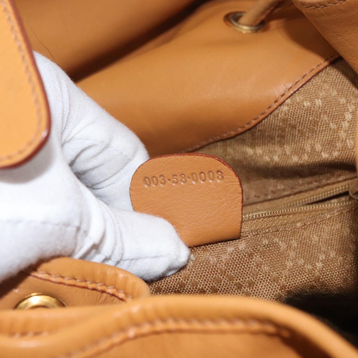 GUCCI Backpack Leather Beige Gold 003 58 0008 Auth 182383