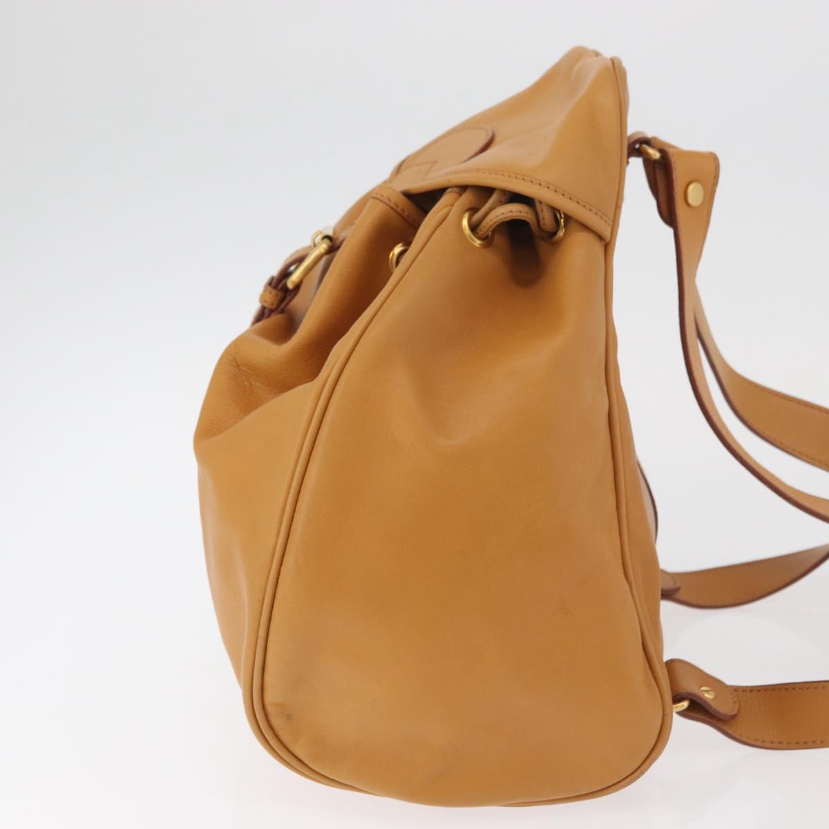 GUCCI Backpack Leather Beige Gold 003 58 0008 Auth 182383