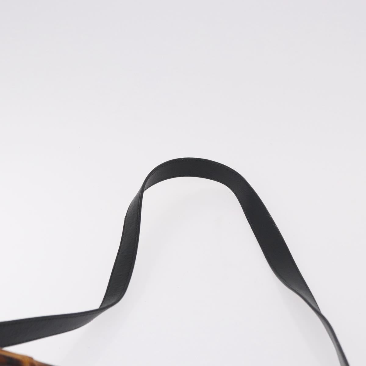 GUCCI Bamboo Hand Bag Leather 2way Black Gold 000 3780 0289 Auth 182386