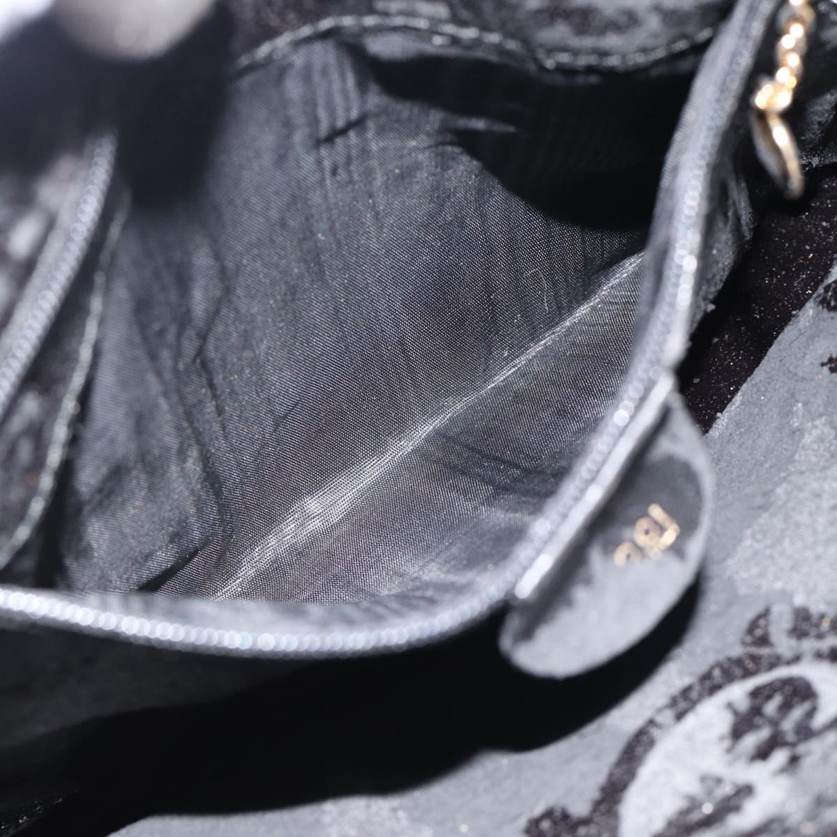 GUCCI Bamboo Hand Bag Leather 2way Black Gold 000 122 0290 Auth 182387