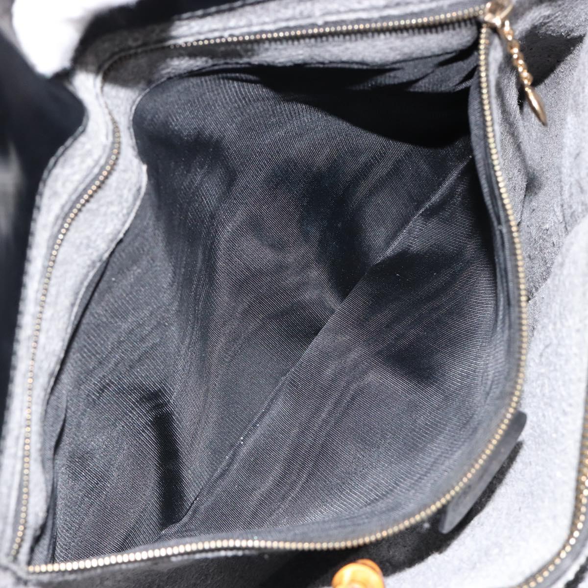 GUCCI Tote Bag Patent leather Black Gold Auth 182391