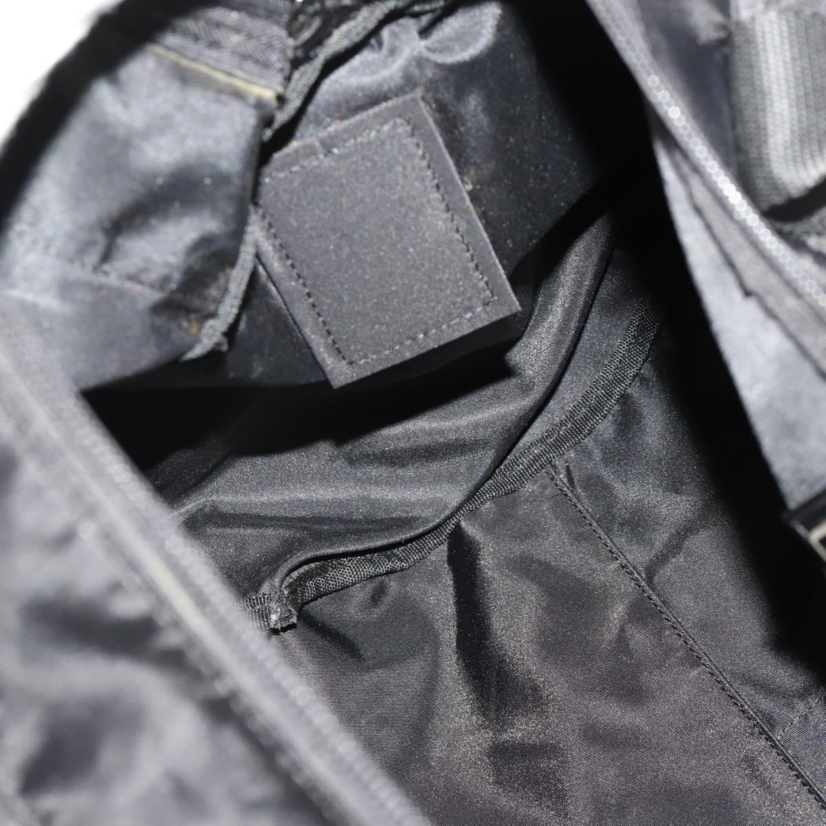 PRADA Boston Bag Nylon 2way Black Silver B4651 Auth 182395A