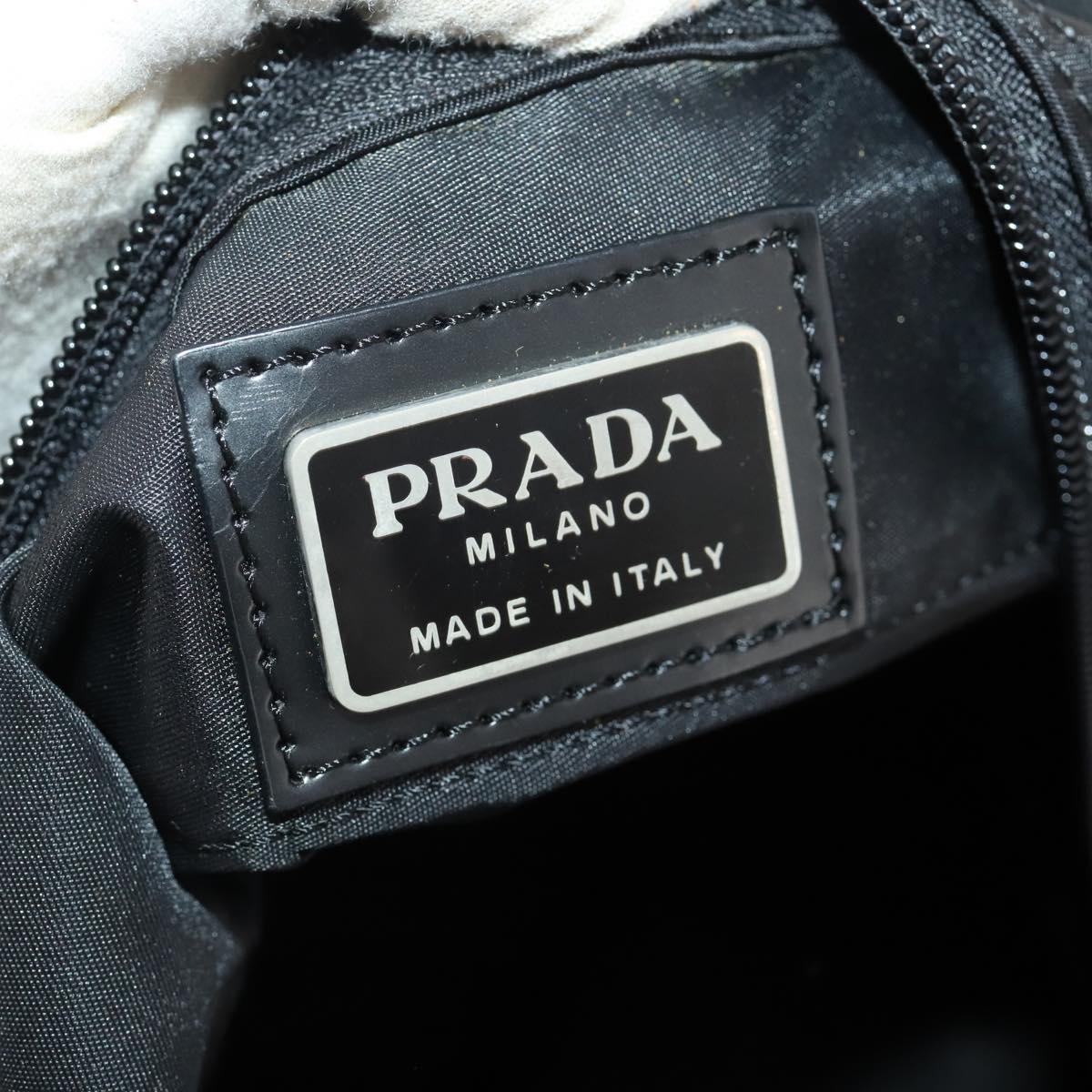 PRADA Boston Bag Nylon 2way Black Silver B4651 Auth 182395A