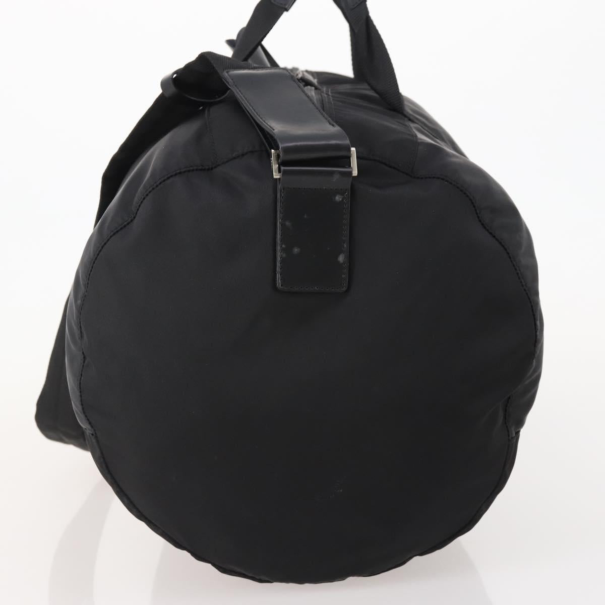 PRADA Boston Bag Nylon 2way Black Silver B4651 Auth 182395A