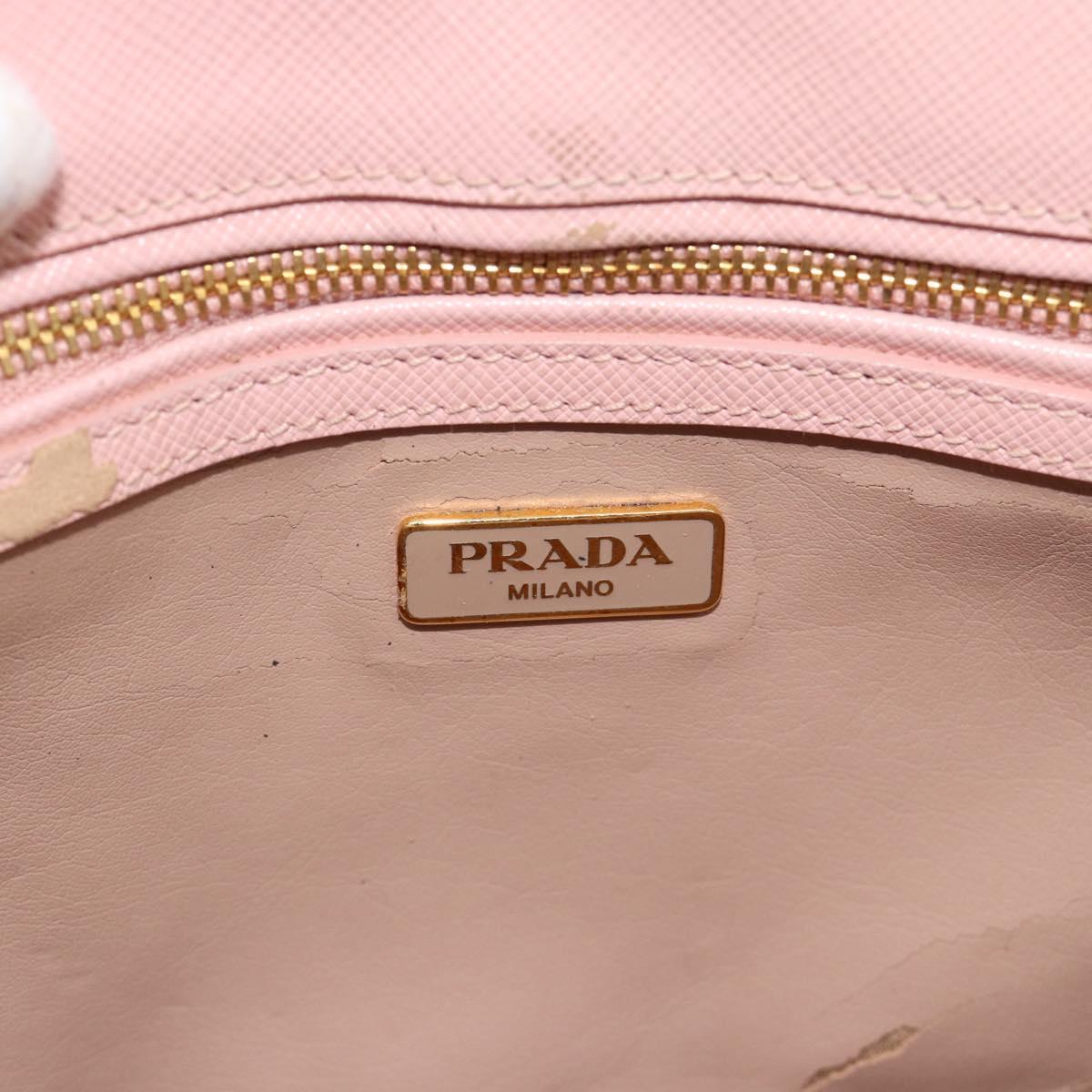 PRADA Hand Bag Safiano leather 2way Pink Gold Auth 182396