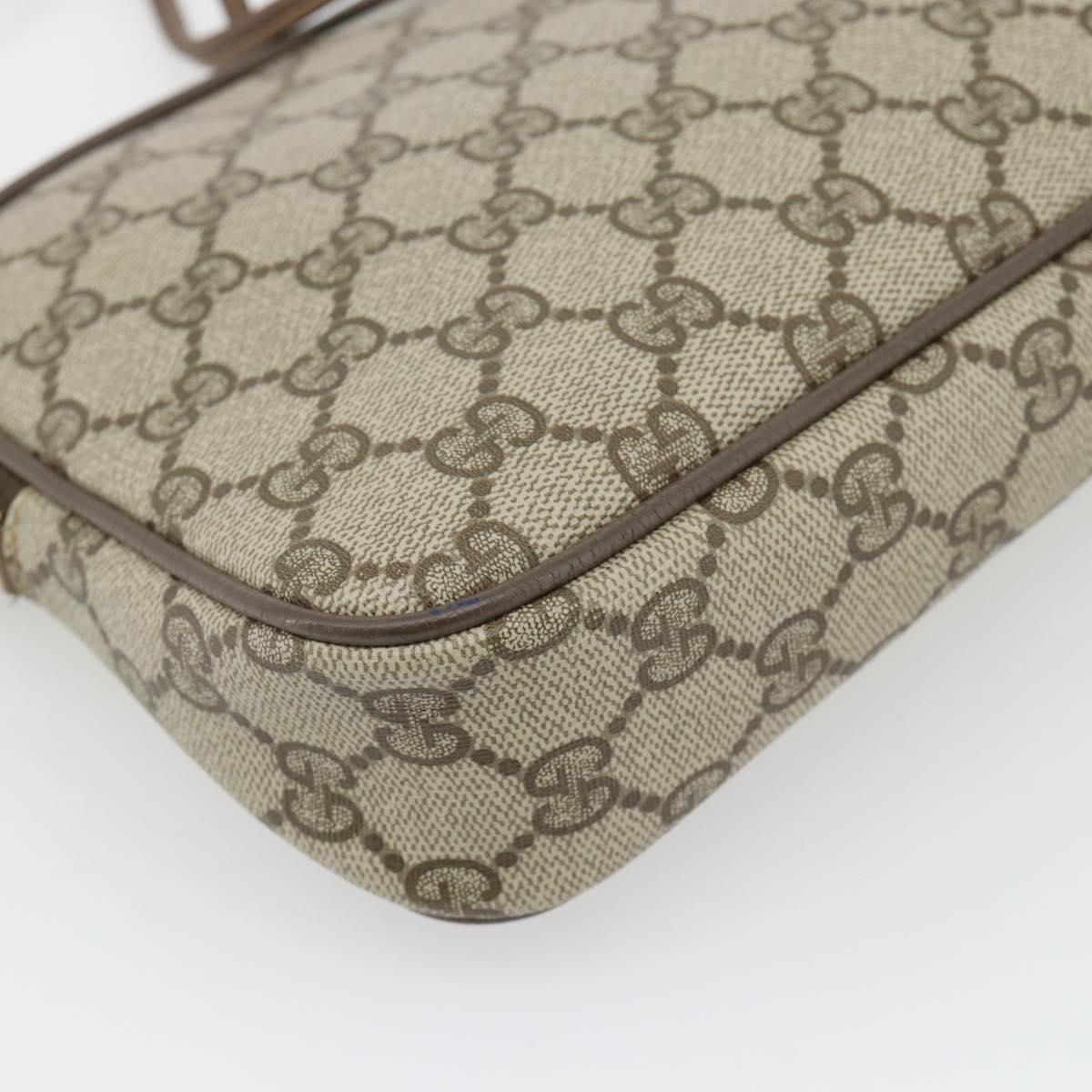 GUCCI GG Supreme Shoulder Bag PVC Beige Gold 97 02 068 Auth 182397