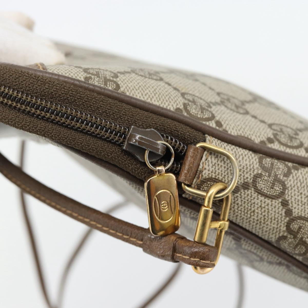GUCCI GG Supreme Shoulder Bag PVC Beige Gold 97 02 068 Auth 182397
