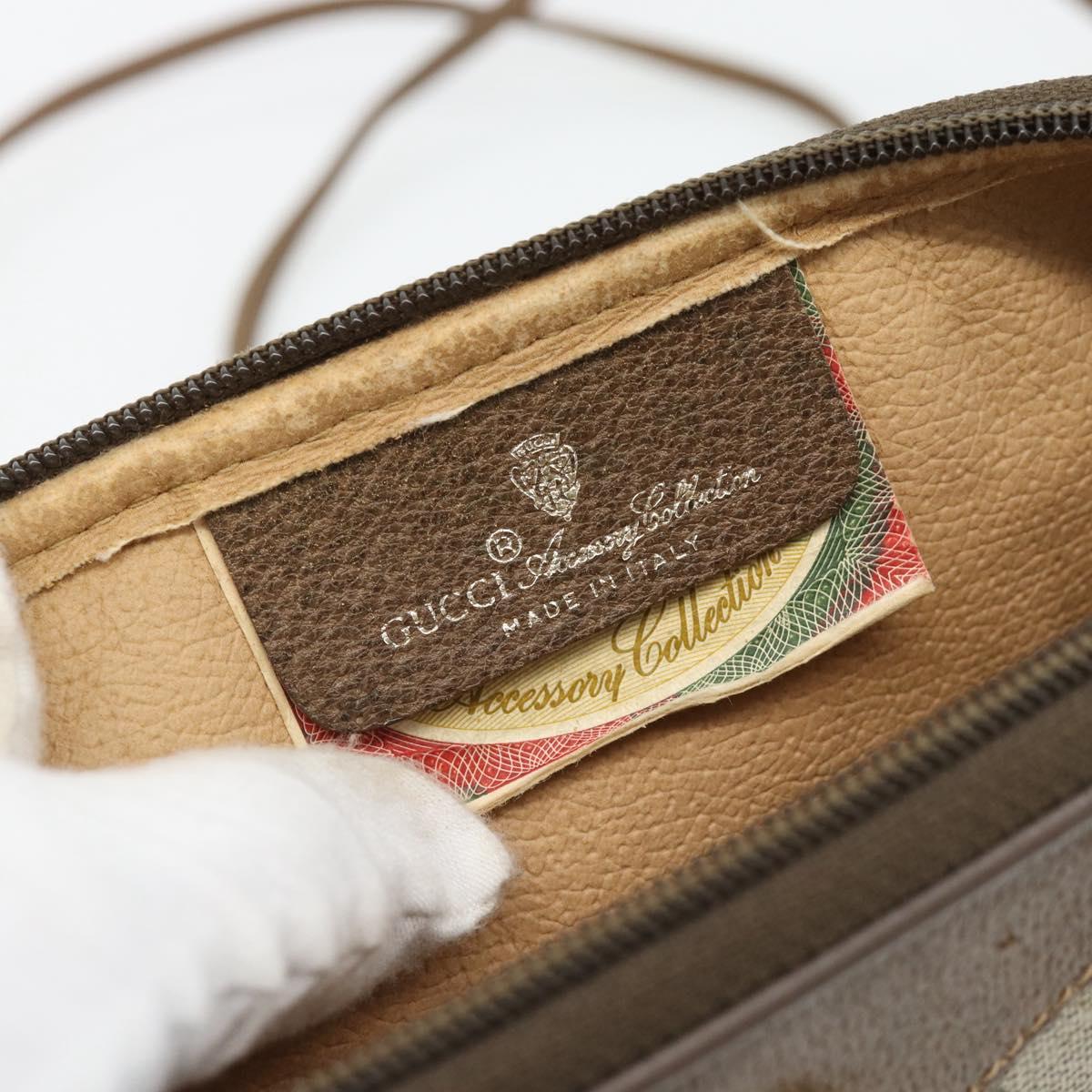 GUCCI GG Supreme Shoulder Bag PVC Beige Gold 97 02 068 Auth 182397