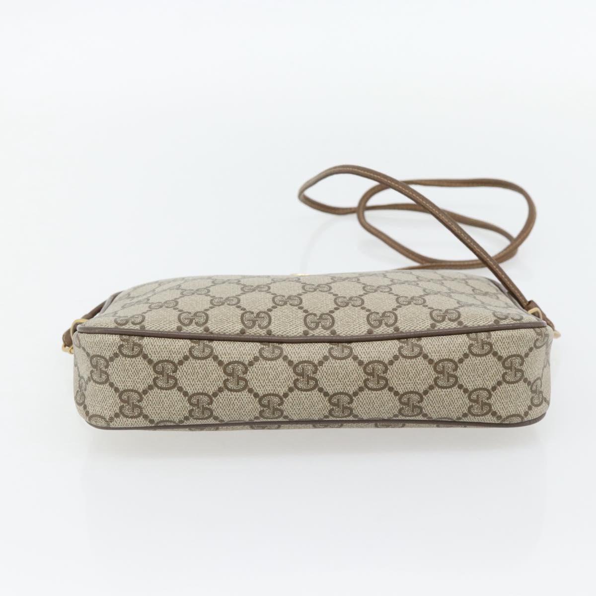 GUCCI GG Supreme Shoulder Bag PVC Beige Gold 97 02 068 Auth 182397