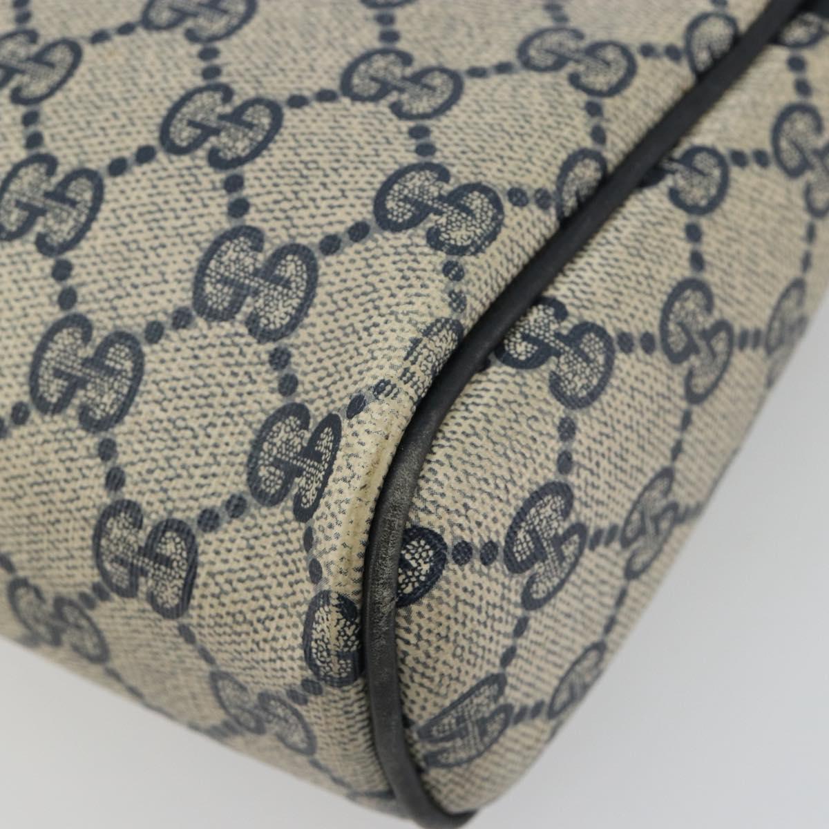 GUCCI GG Supreme Sherry Line Clutch Bag PVC Navy Red Auth 182400