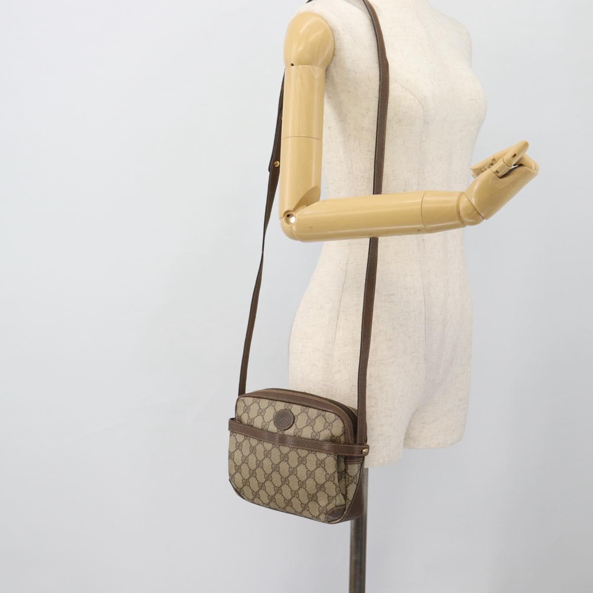 GUCCI GG Supreme Shoulder Bag PVC Beige Gold 007 90 0017 Auth 182403