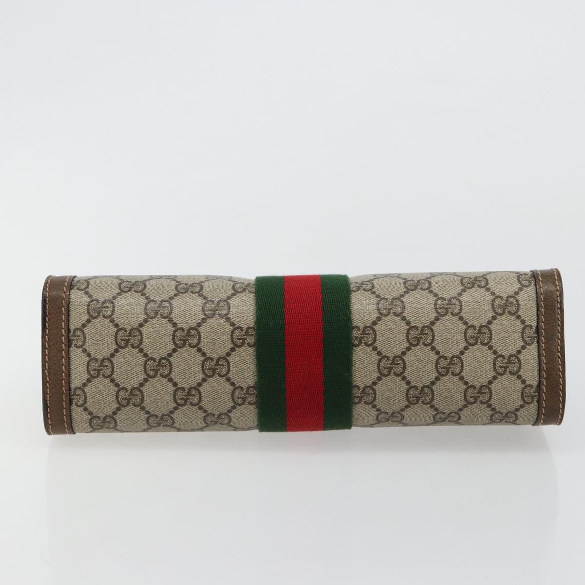 GUCCI GG Supreme Web Sherry Line Bag PVC Beige Red 64 014 2125 28 Auth 182406