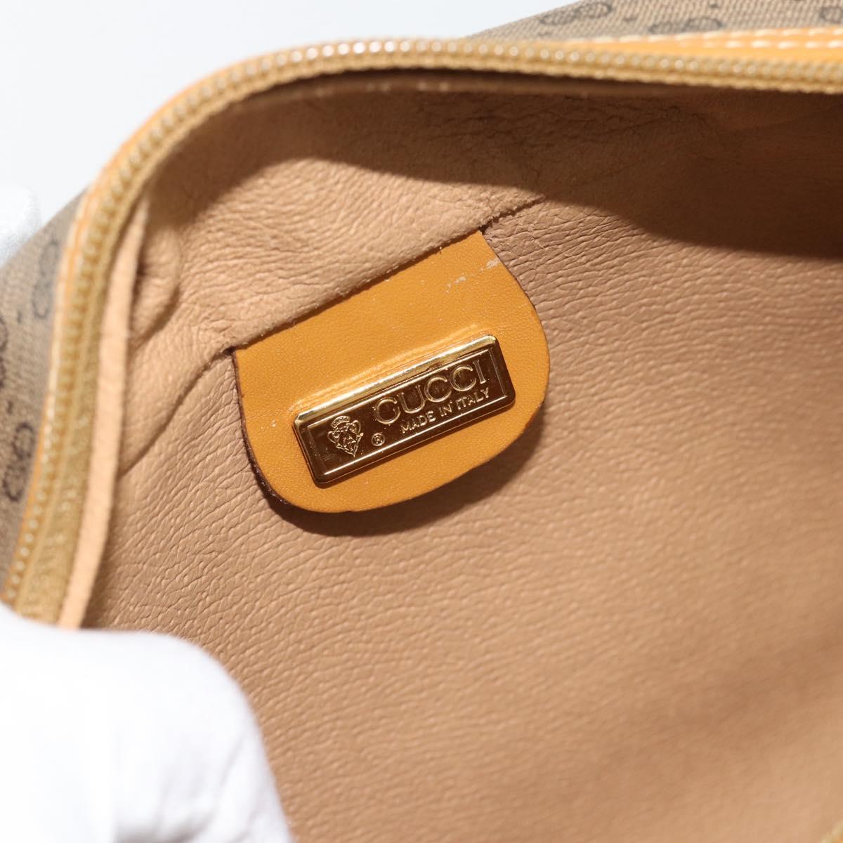 GUCCI Micro GG Supreme Clutch Bag PVC Beige Gold Auth 182408
