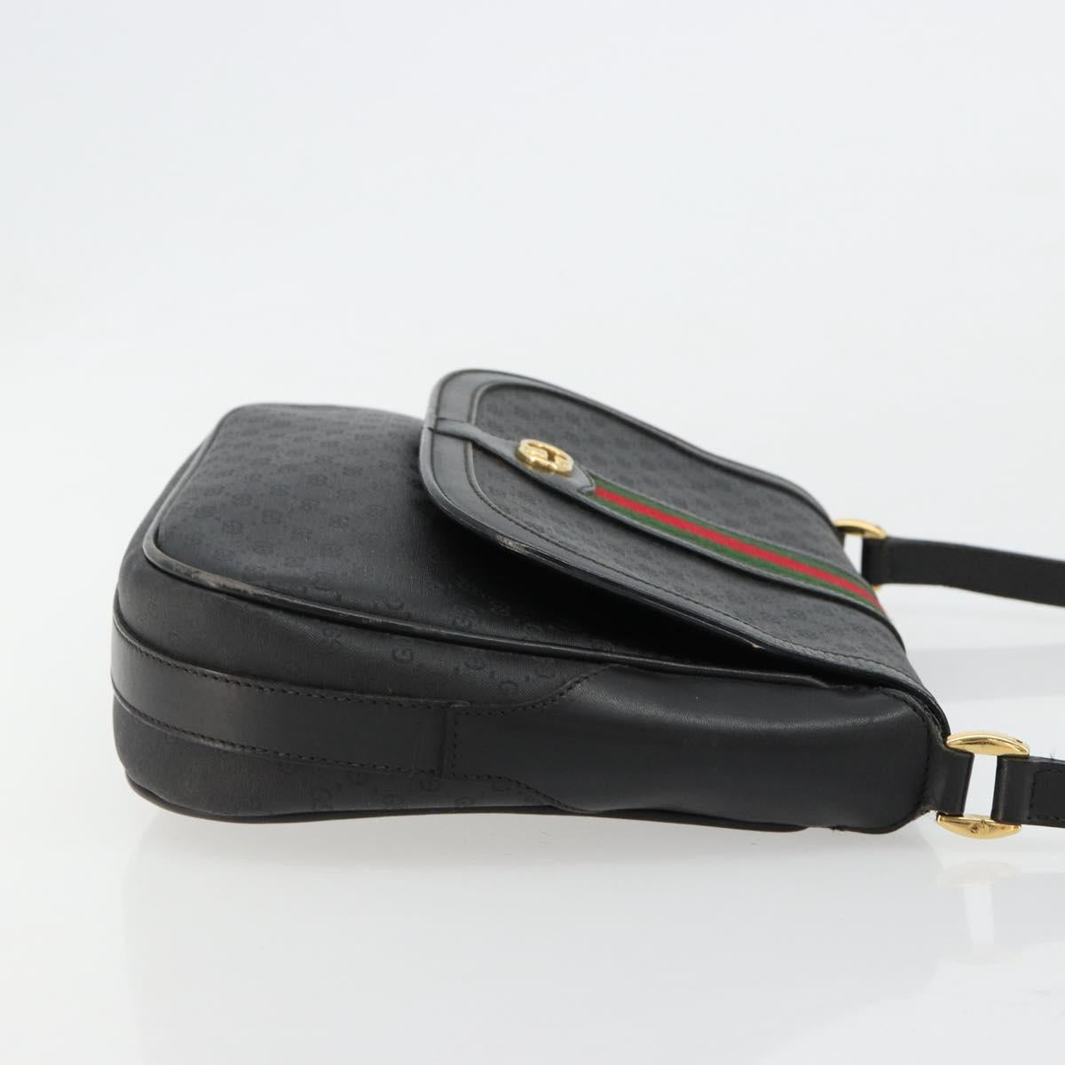 GUCCI Micro GG Supreme Web Sherry Line Bag PVC Black 001 115 0914 Auth 182409