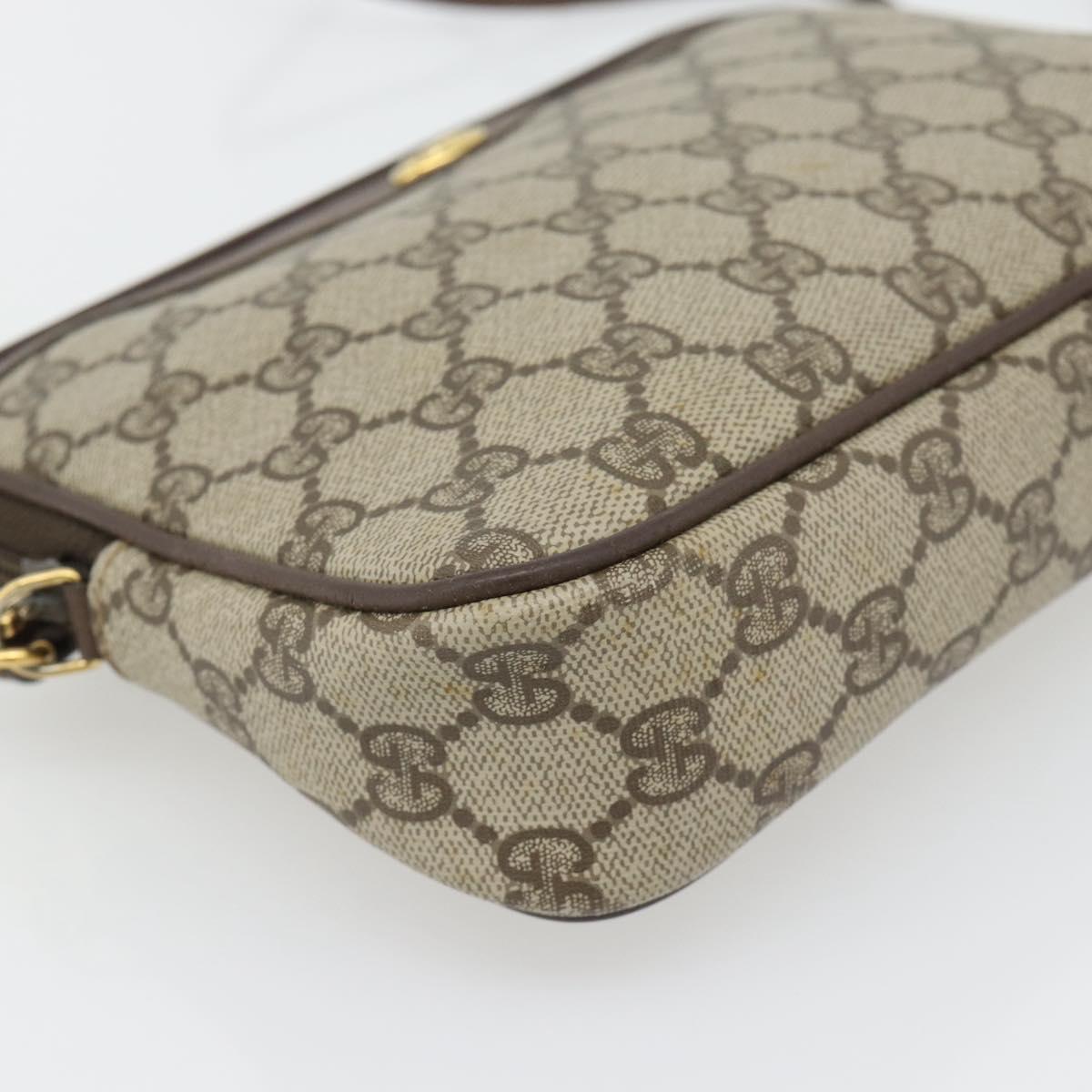 GUCCI GG Supreme Shoulder Bag PVC Beige Gold 97 02 068 Auth 182410