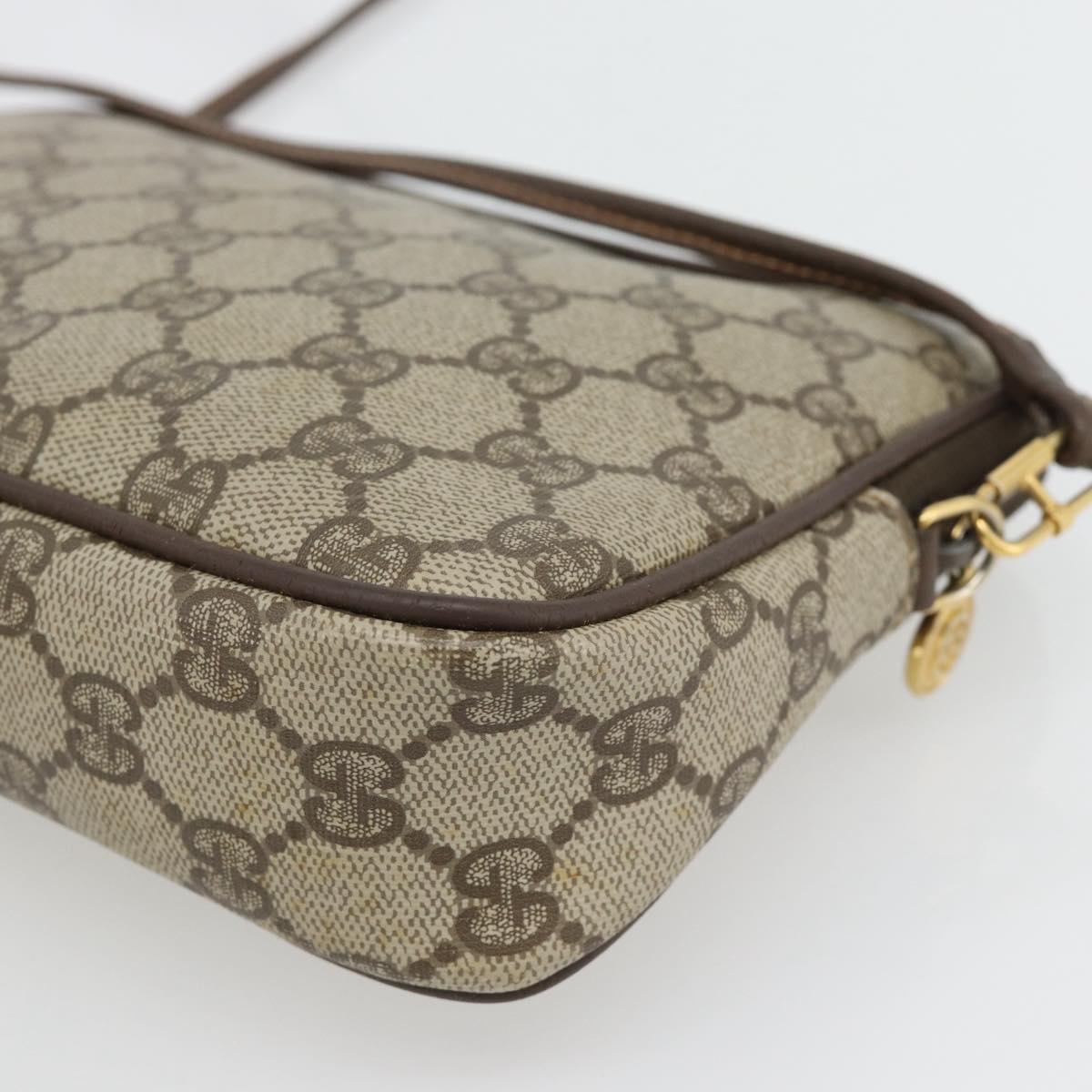 GUCCI GG Supreme Shoulder Bag PVC Beige Gold 97 02 068 Auth 182410
