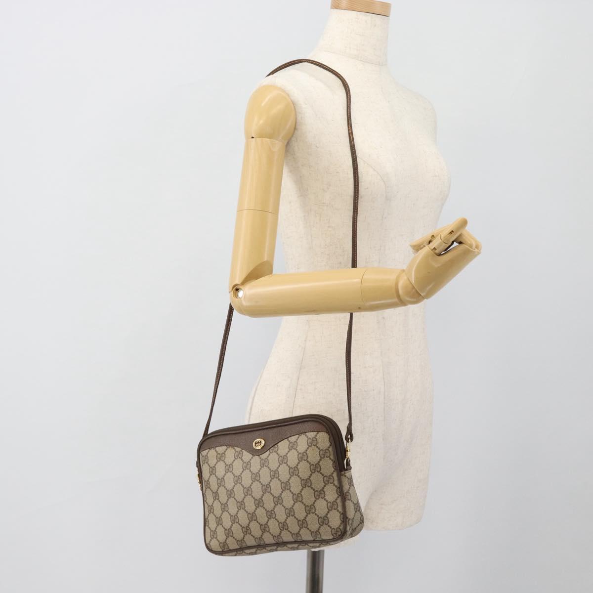 GUCCI GG Supreme Shoulder Bag PVC Beige Gold 97 02 068 Auth 182410