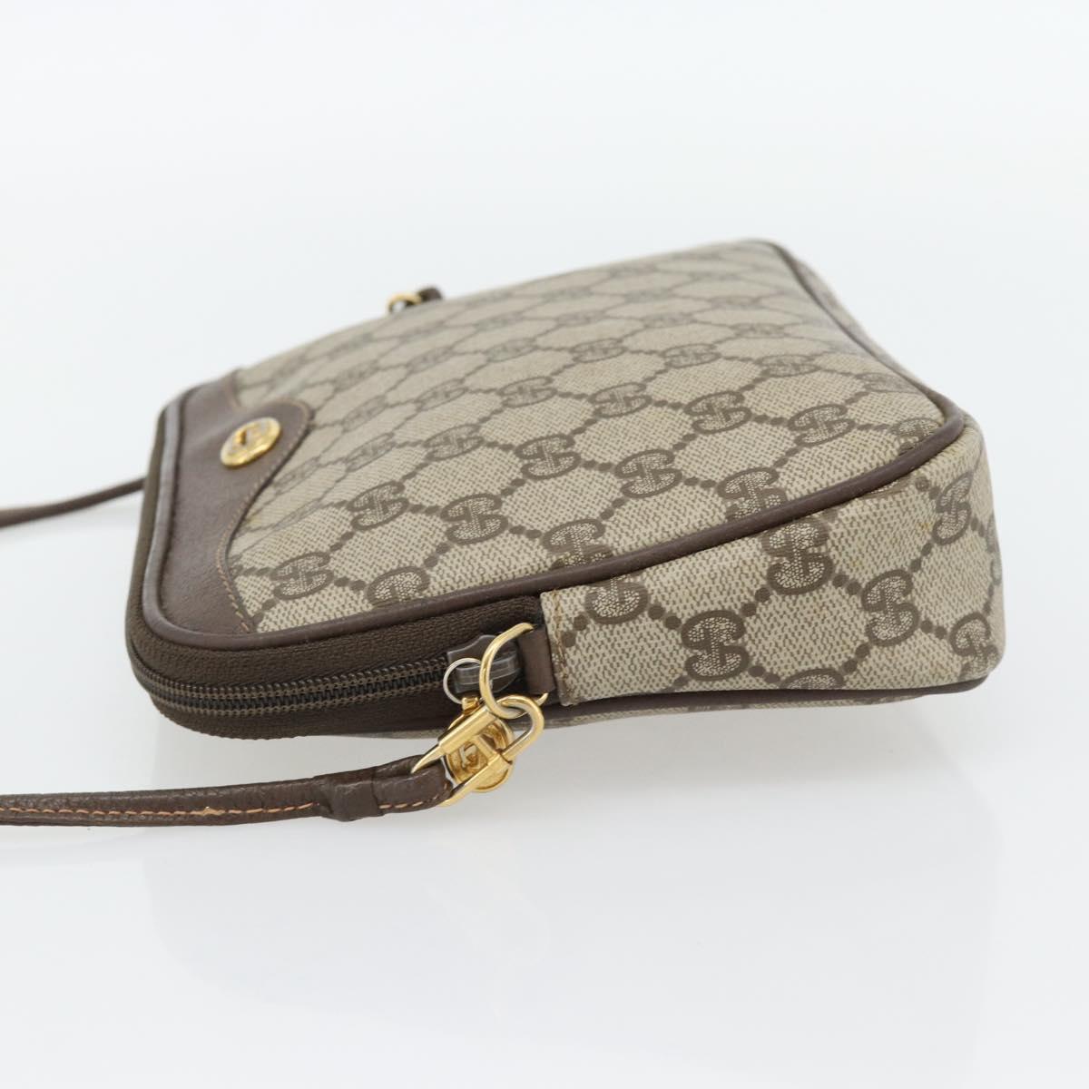 GUCCI GG Supreme Shoulder Bag PVC Beige Gold 97 02 068 Auth 182410