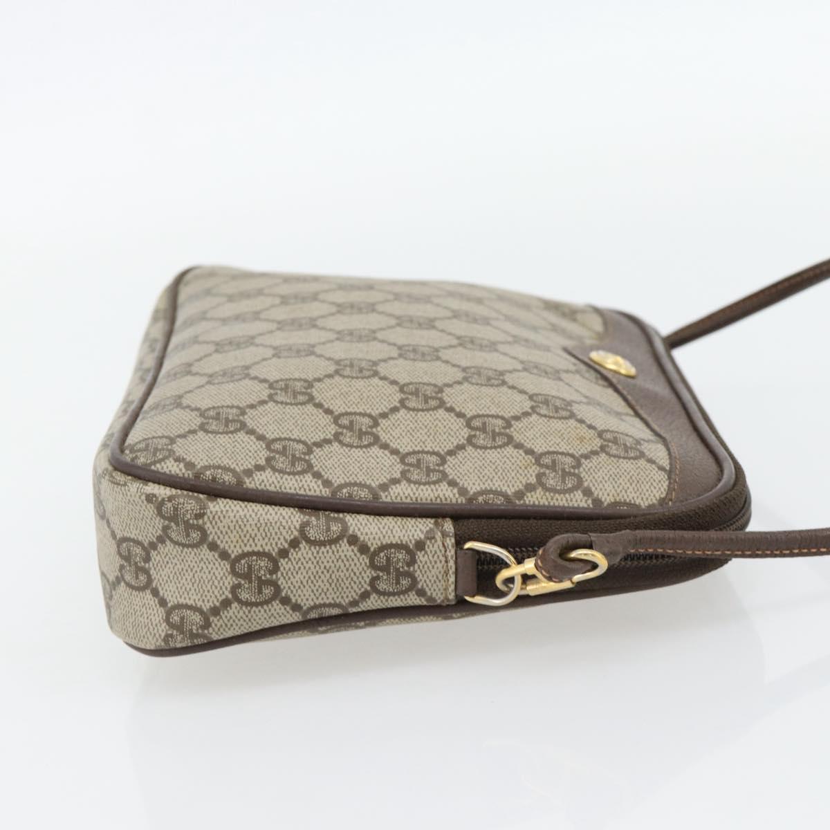 GUCCI GG Supreme Shoulder Bag PVC Beige Gold 97 02 068 Auth 182410