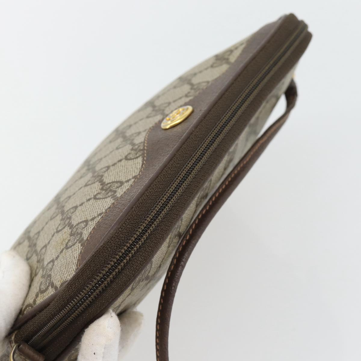 GUCCI GG Supreme Shoulder Bag PVC Beige Gold 97 02 068 Auth 182410