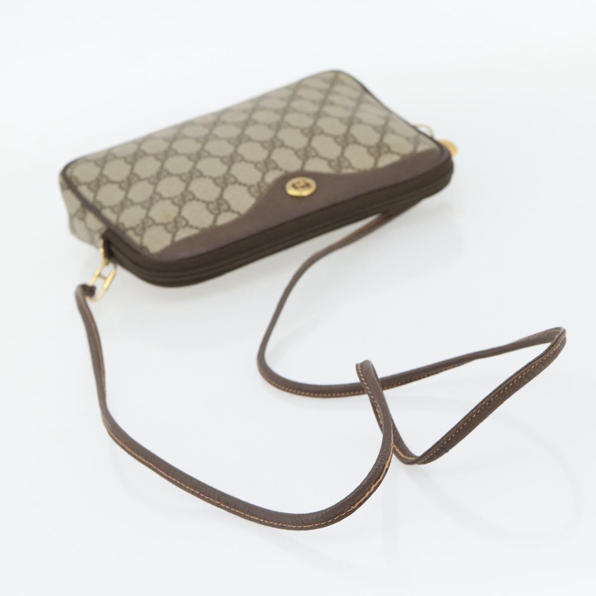 GUCCI GG Supreme Shoulder Bag PVC Beige Gold 97 02 068 Auth 182410