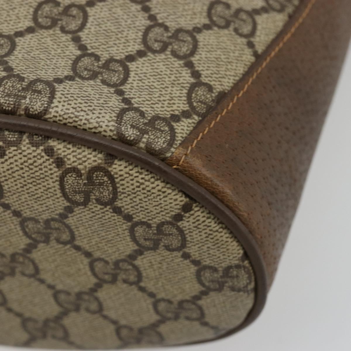 GUCCI GG Supreme Web Sherry Line Bag PVC Beige Gold 904 02 081 Auth 182411