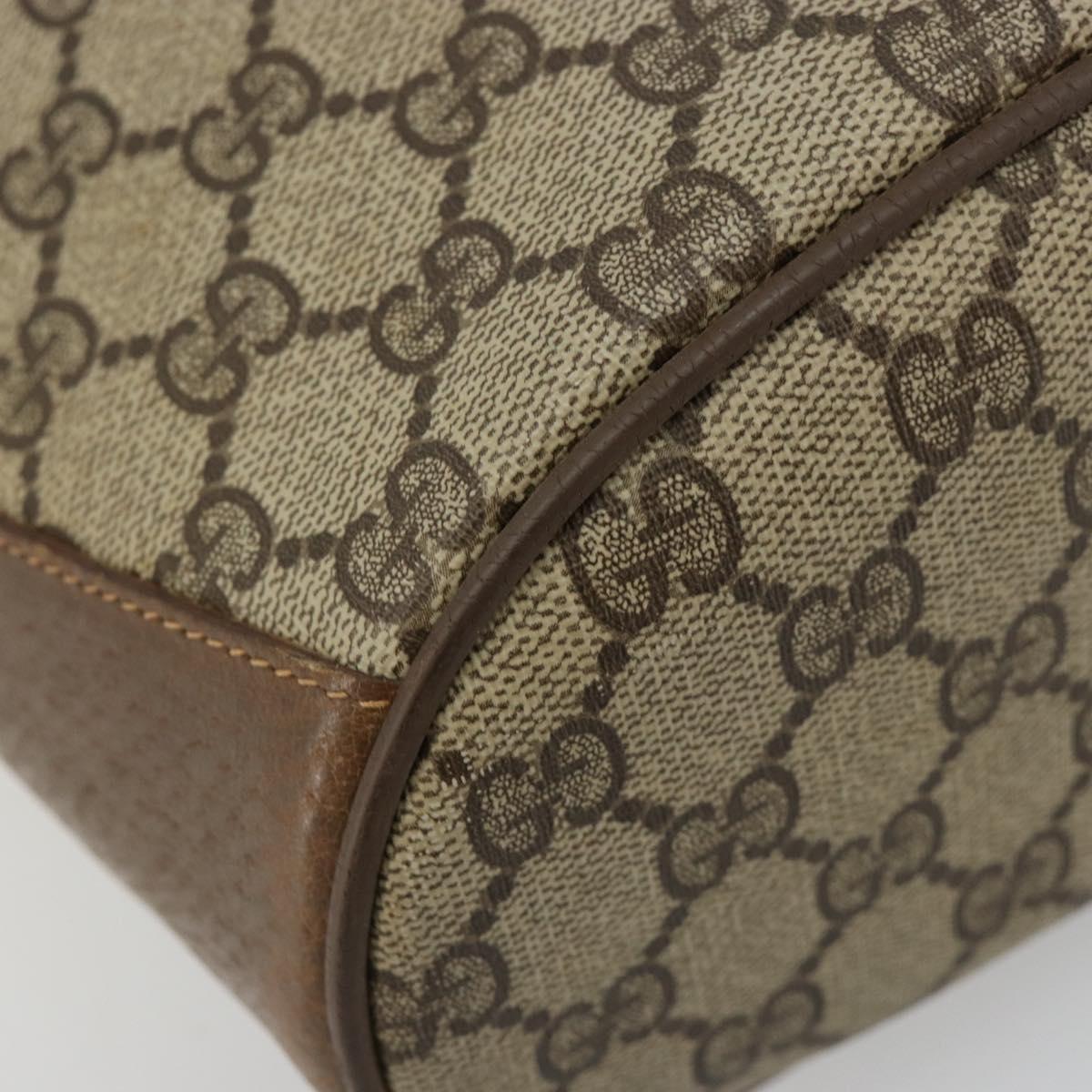 GUCCI GG Supreme Web Sherry Line Bag PVC Beige Gold 904 02 081 Auth 182411