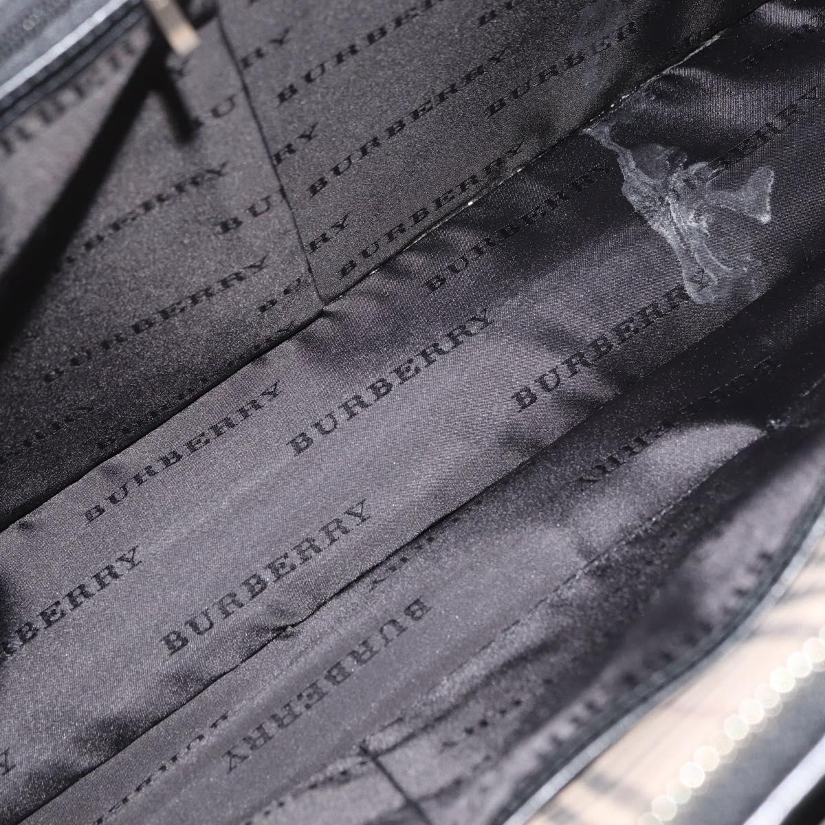 BURBERRY Business Bag Nylon 2way Black Silver Auth 182417