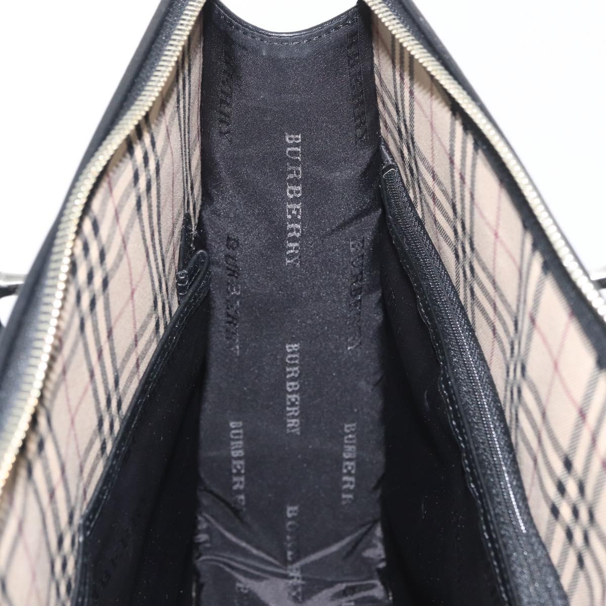 BURBERRY Business Bag Nylon 2way Black Silver Auth 182417