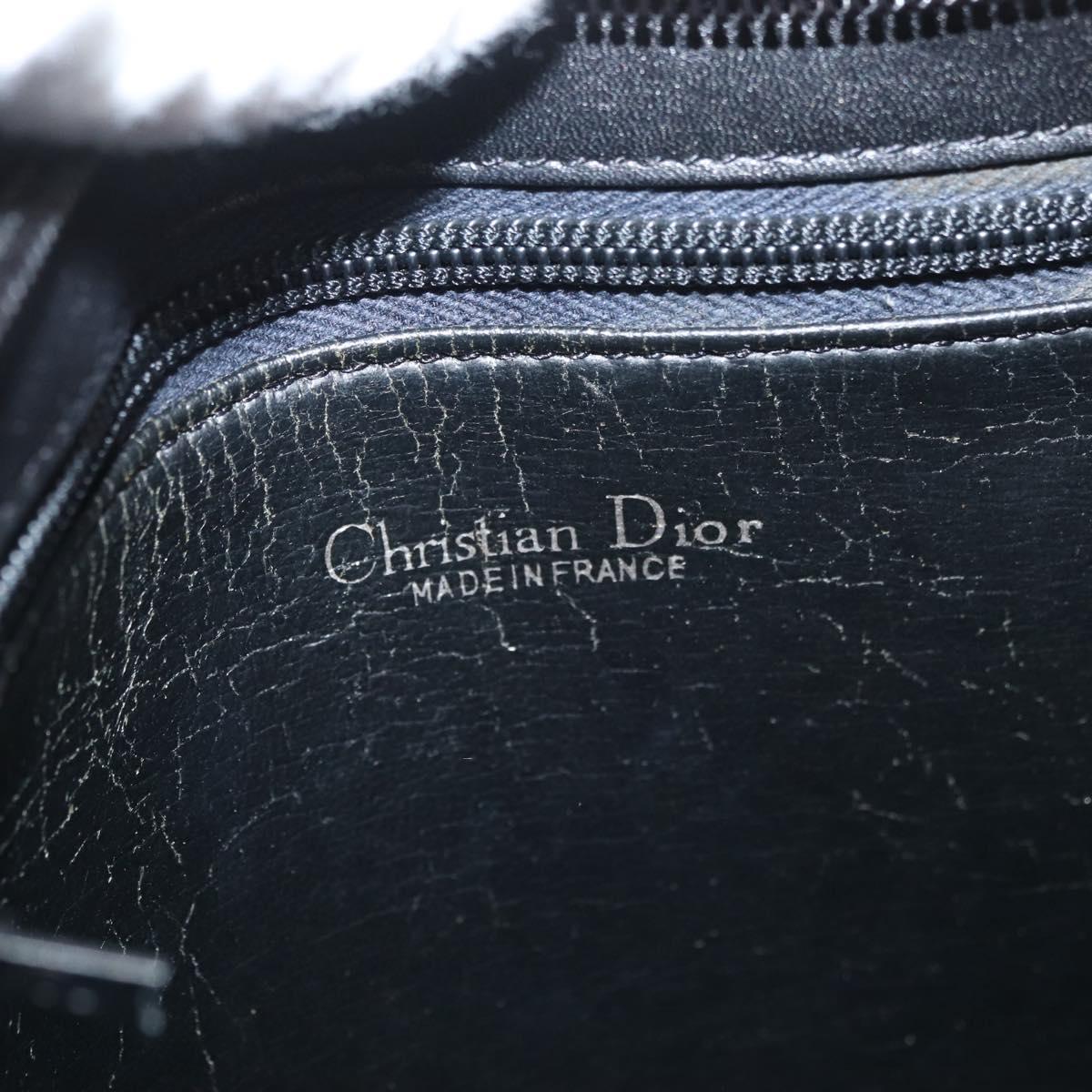 Christian Dior Shoulder Bag Leather Black Gold Auth 182420