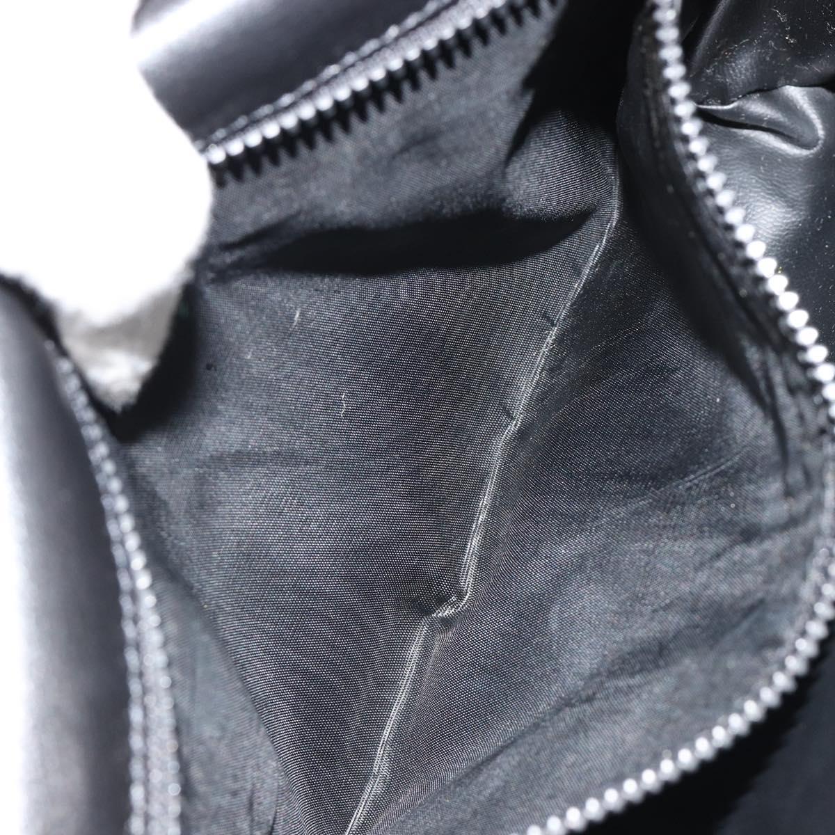 CELINE Chain Shoulder Bag Leather Black Gold Auth 182421V