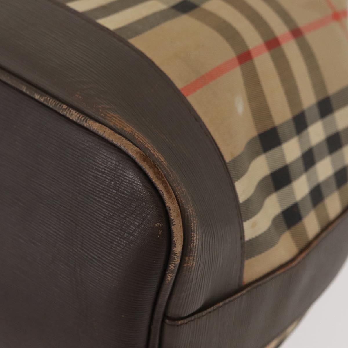 Burberrys Nova Check Purse Shoulder Bag Canvas Beige Gold Auth 182425