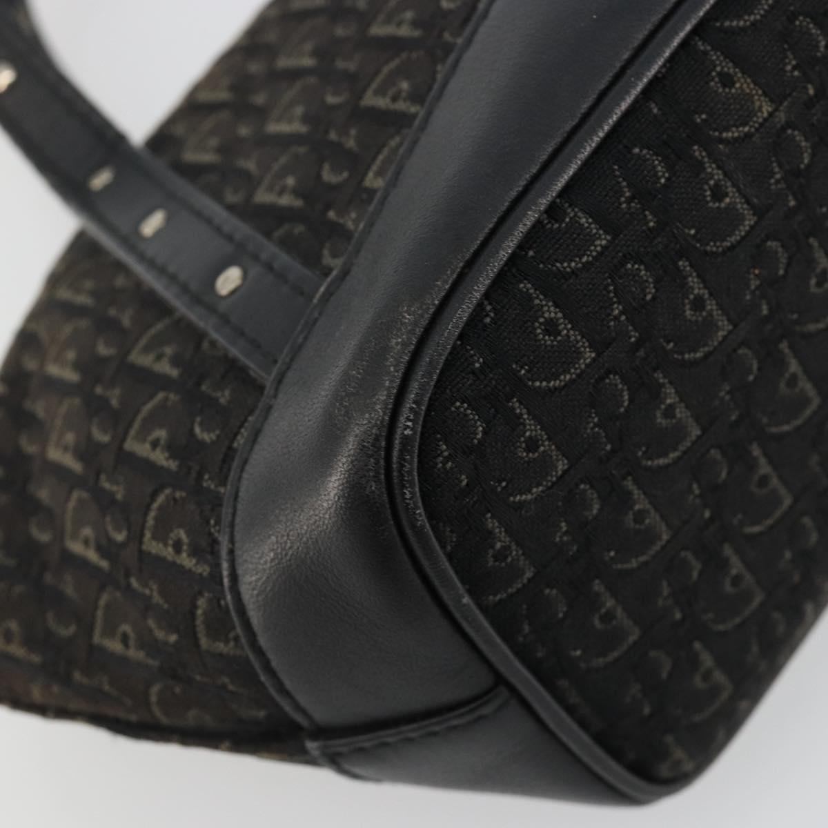 Christian Dior Street Chic Mini Trotter Canvas Bag Brown Silver Auth 182435A