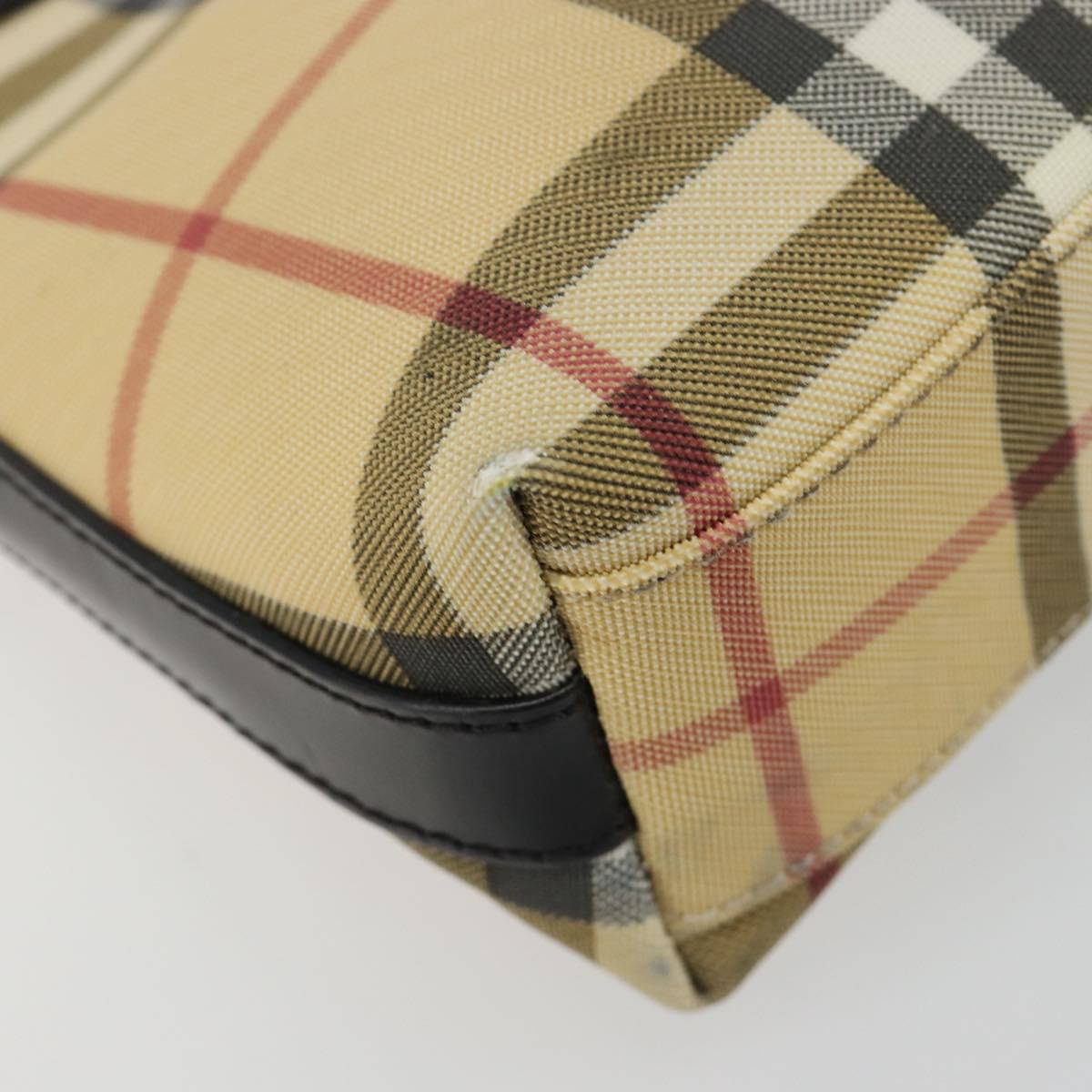 BURBERRY Nova Check Shoulder Bag PVC Beige Auth 182439