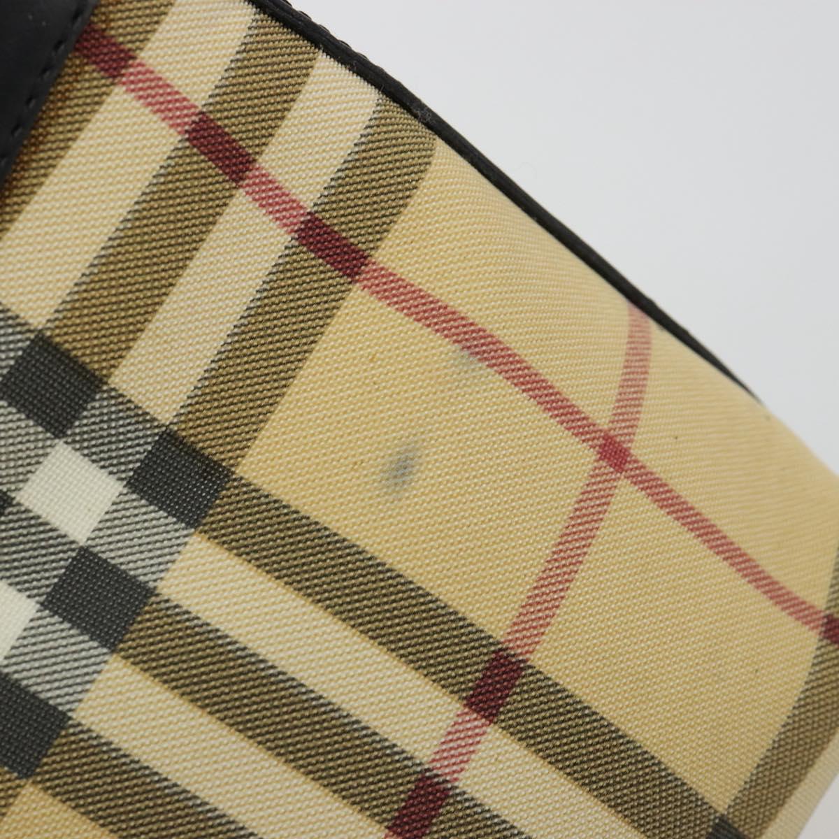 BURBERRY Nova Check Shoulder Bag PVC Beige Auth 182439