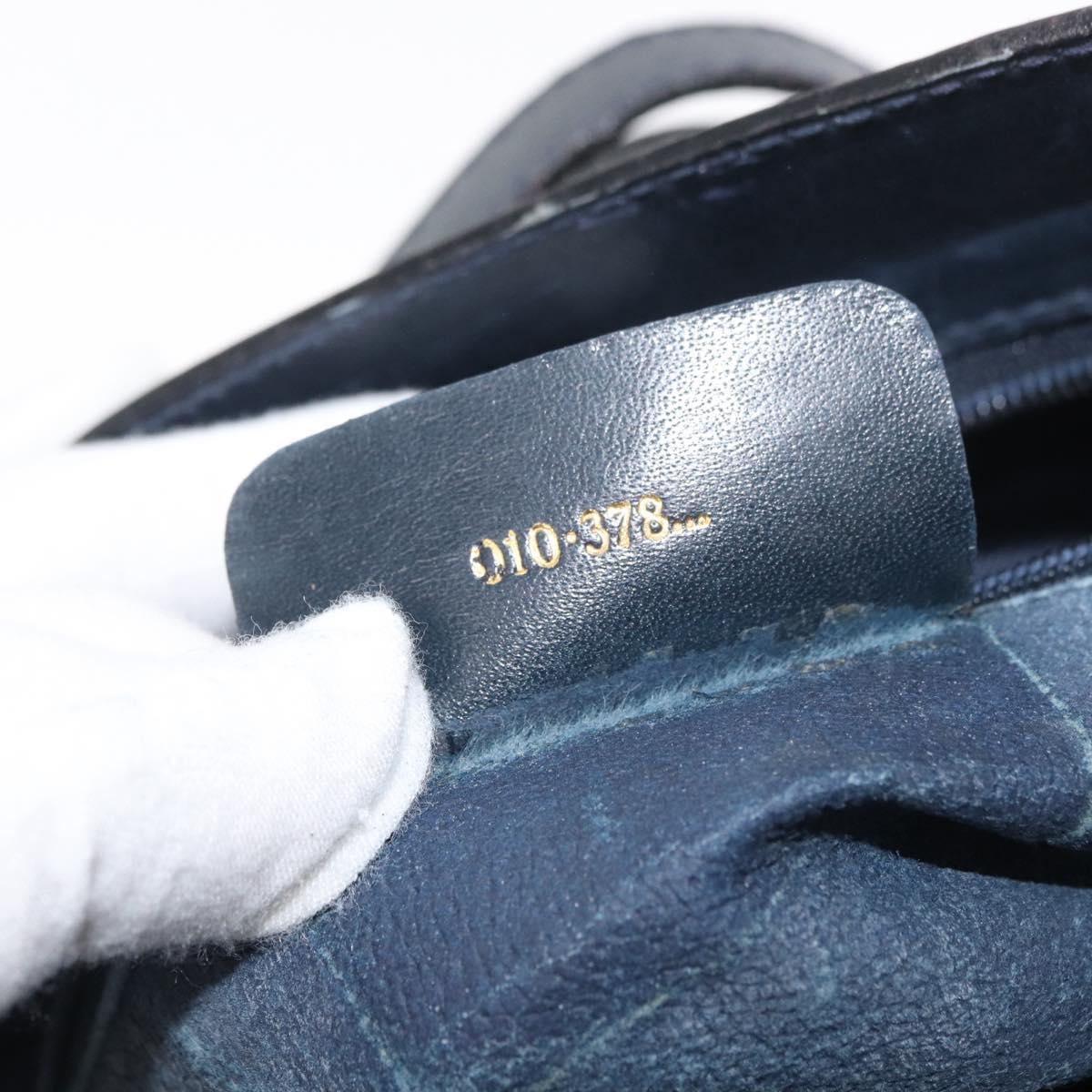 GUCCI GG Supreme Sherry Line Shoulder Bag PVC Navy Gold 010 378 Auth 182442