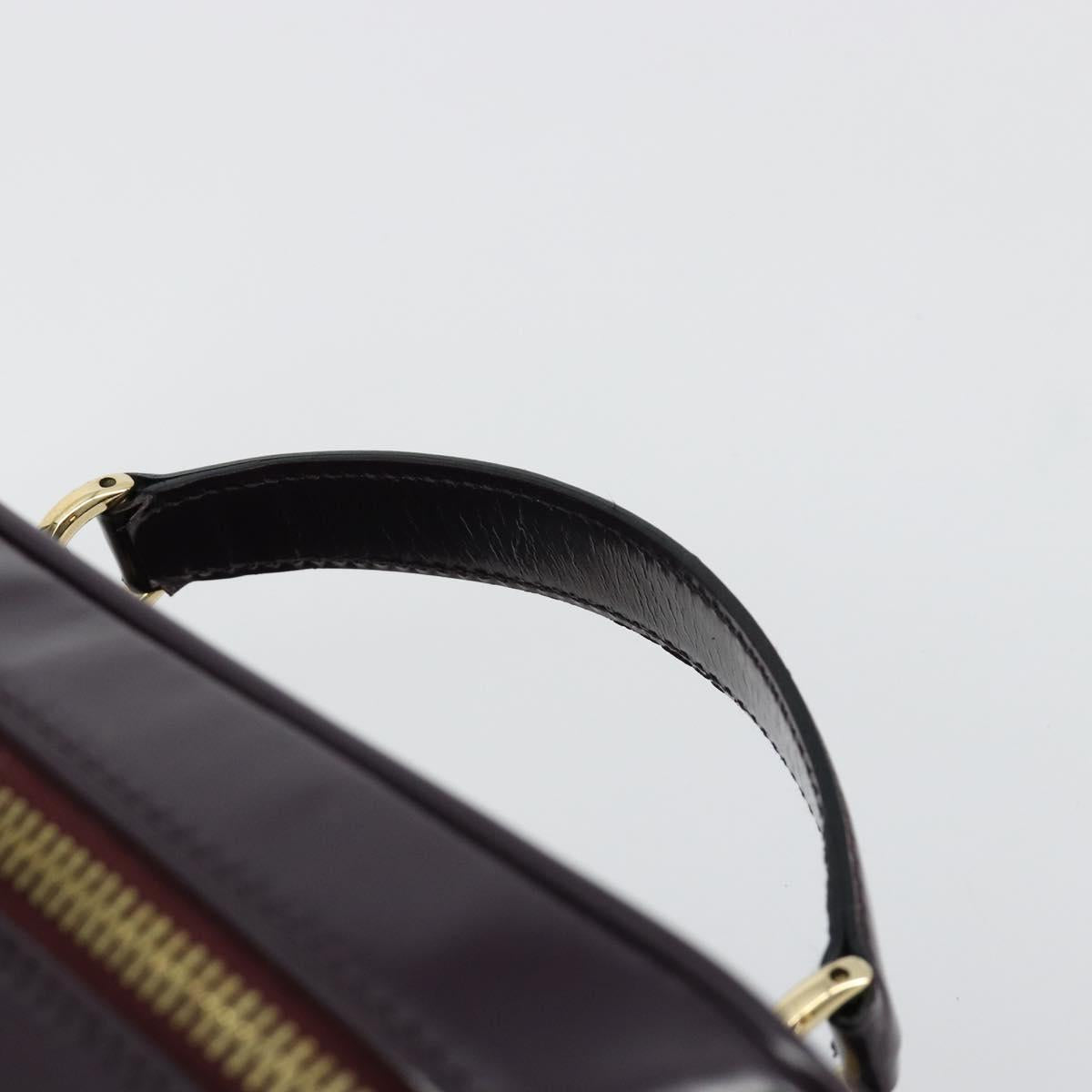 GUCCI Bamboo Vanity Hand Bag Patent leather Navy Gold 032 1956 0150 Auth 182446